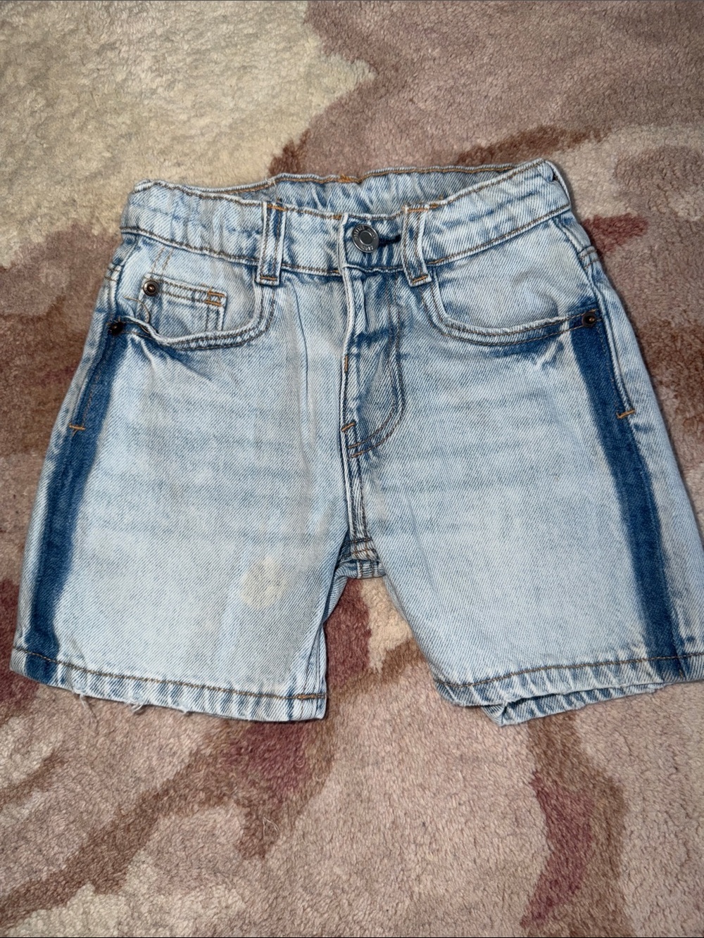 Zara Light Blue Denim Shorts with Dark Blue Side Panels